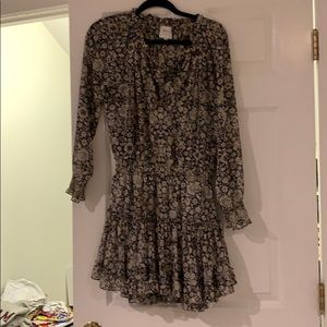 Misa Los Angeles Black and White Floral Dress